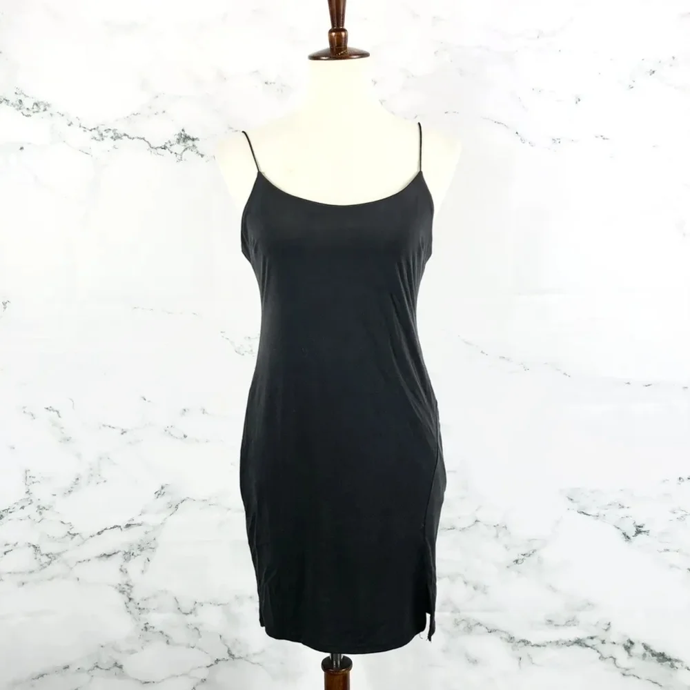 Urban Outfitters - Strappy Soho Cupro Bodycon Mini Dress | Size Medium, Black - Picture 13 of 15